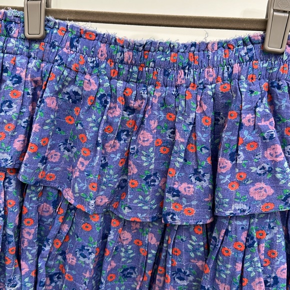 LoveShackFancy tiered mini skirt in summer blues - Picture 5 of 7